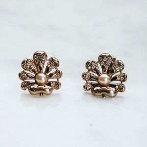 PAT 1967 965 Rhinestone and Faux Pearl Earrings